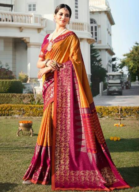 Orange Fancy Festive Wear Designer Heavy Patola Silk Saree Collection 53715